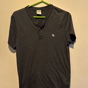 Abercrombie & Fitch Dark Gray Henley Tee